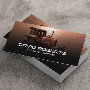 Construction Bulldozer Plant Operator Copper Business Card