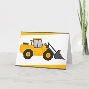 Construction Bulldozer Truck Birthday Card