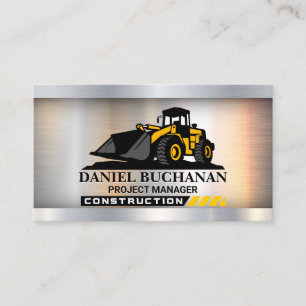 Construction Bulldozer Vehicle Business Card
