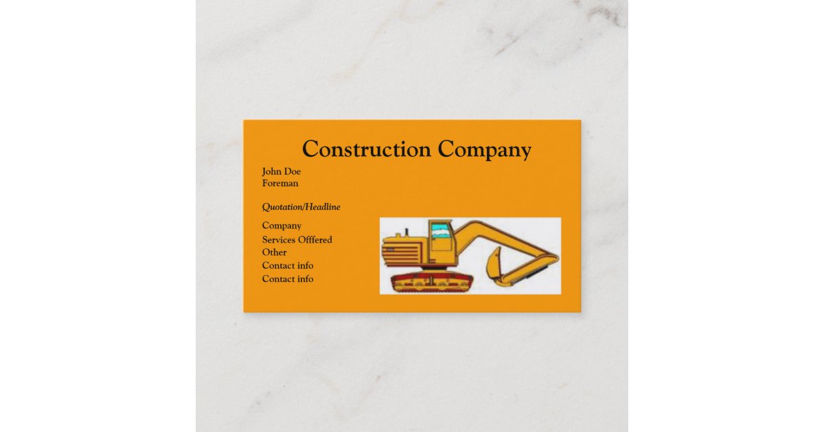 Construction Business Card Zazzle