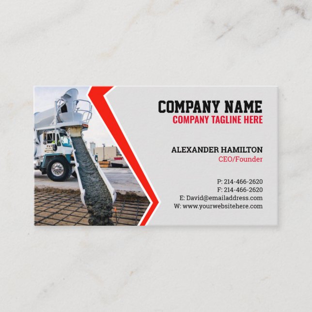 Construction Business Card (Concretes) Editable  (Front)