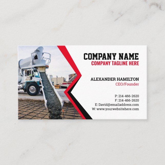 Construction Business Card (Concretes) Editable  (Front)