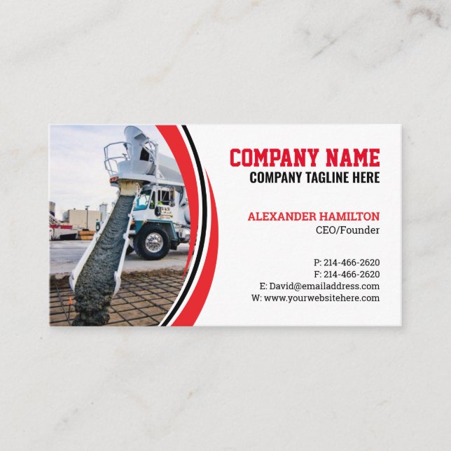 Construction Business Card (Concretes) Editable  (Front)