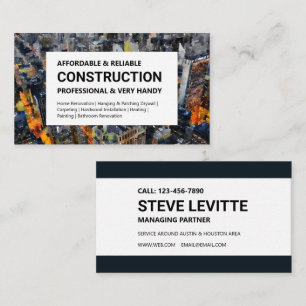 Construction Business Card - Downtown Skyline