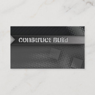 Construction Business Card Grunge metal dots