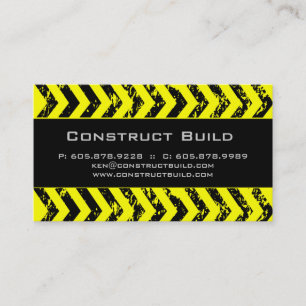 Construction Business Card Grunge yellow black