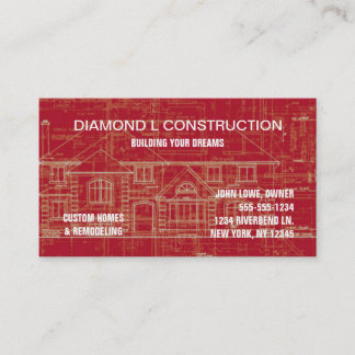 Construction business card Red