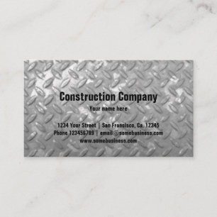 Construction business card template   Steel plate
