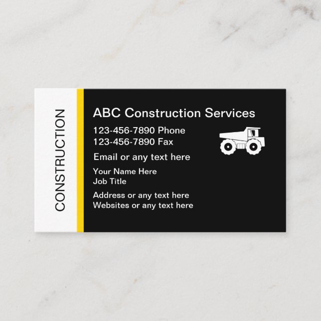 Construction Business Cards (Front)