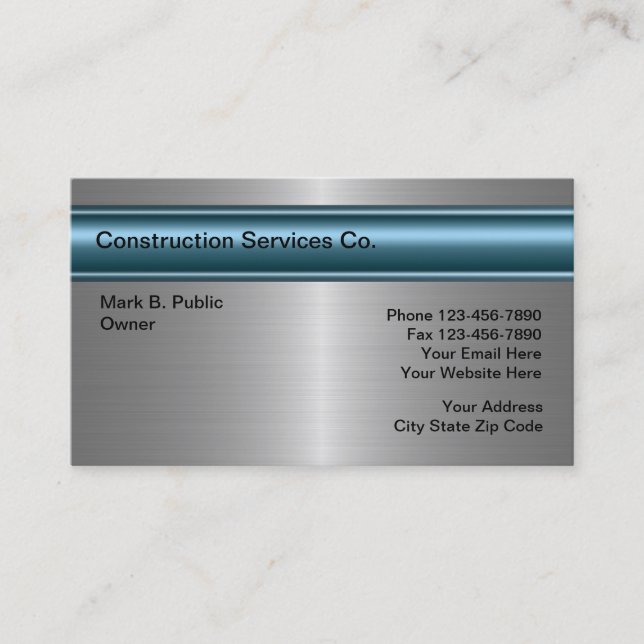 Construction Business Cards (Front)