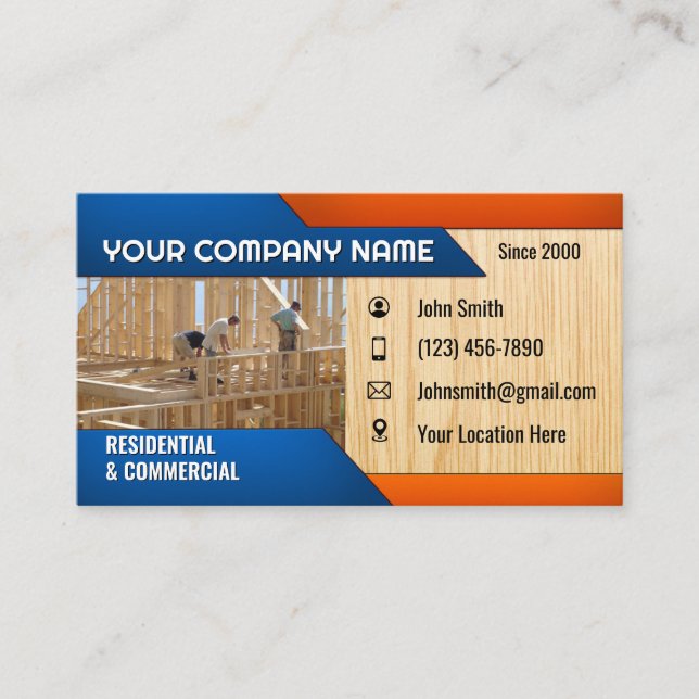 Construction Business Cards (Front)