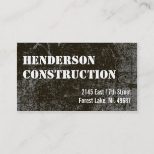 Construction Business Cards Dark Concrete
