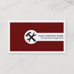 Construction business cards-deep red card