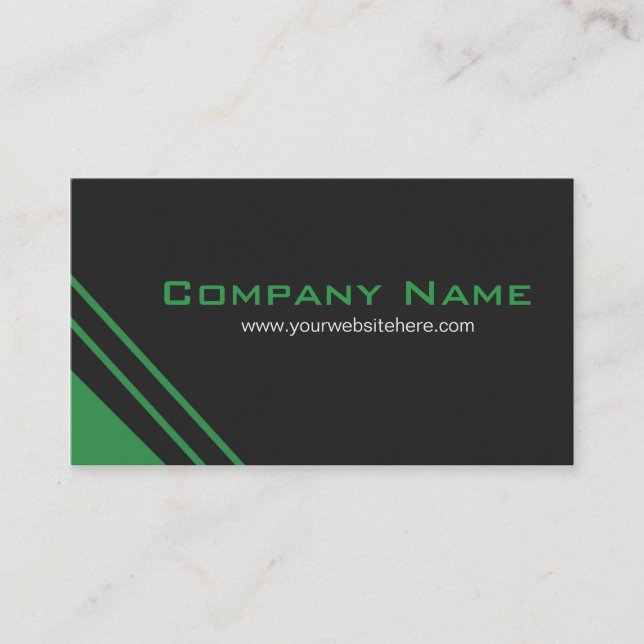 Construction Business Cards in Green (Front)