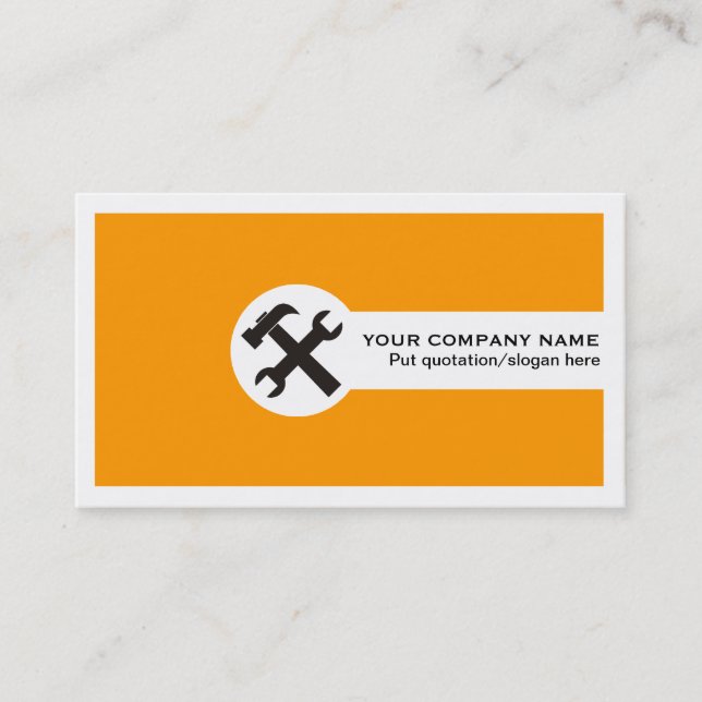 Construction business cards-orange business card (Front)