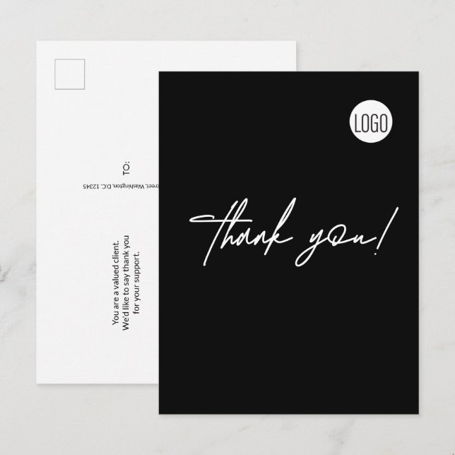 Construction Business Logo Simple Custom  Postcard (Front/Back)