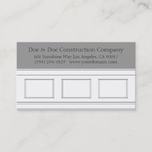 Construction Carpenter Wainscotting Moulding Business Card
