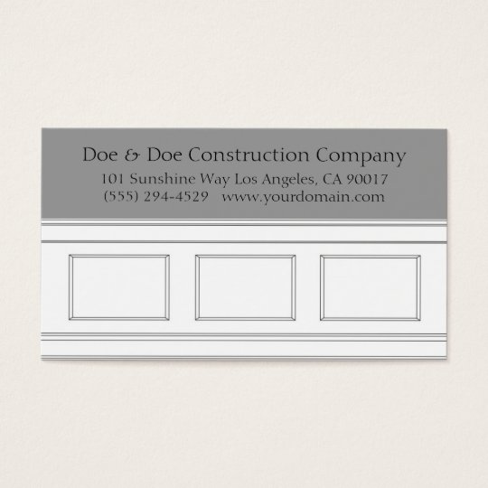Construction Carpenter Wainscotting Moulding Business Card