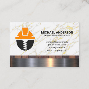 Construction Carpentry Logo   Marble Business Card