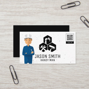 Construction Carpentry Services QR Code Business Card