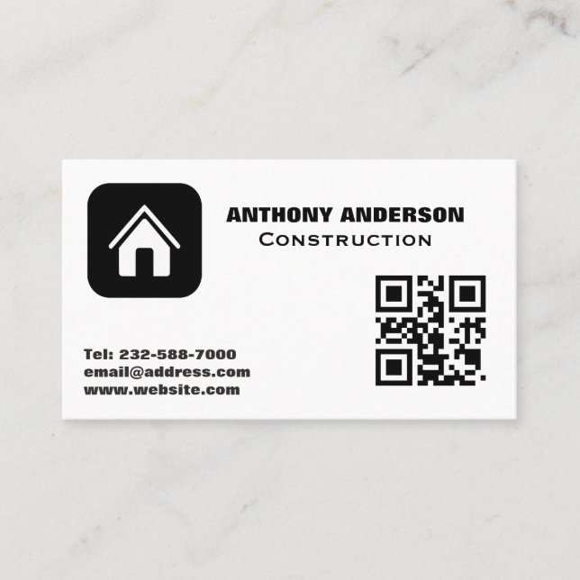 Construction carpentry woodworking real estate business card (Front)