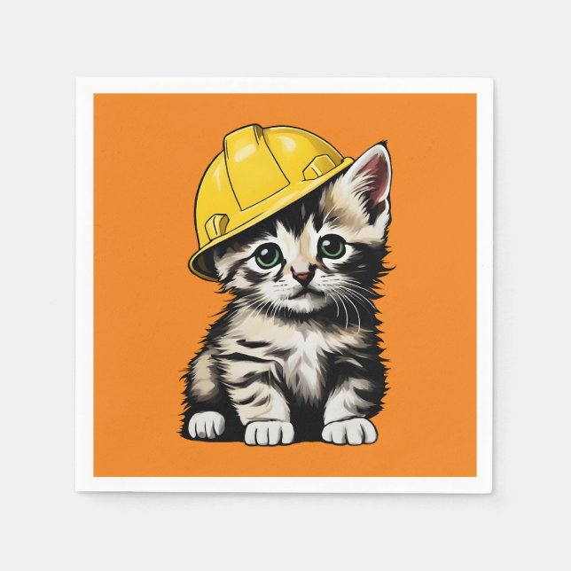 Construction Cat Napkin (Front)