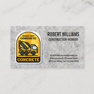 Construction   Cement Mixing Truck   Concrete Appointment Card