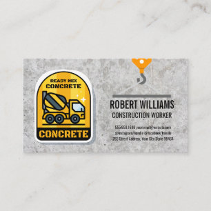 Construction   Cement Mixing Truck   Crane Appointment Card