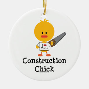 Construction Chick Ornament