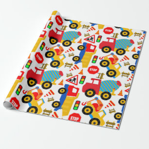 Construction Children's Matte Wrapping Paper