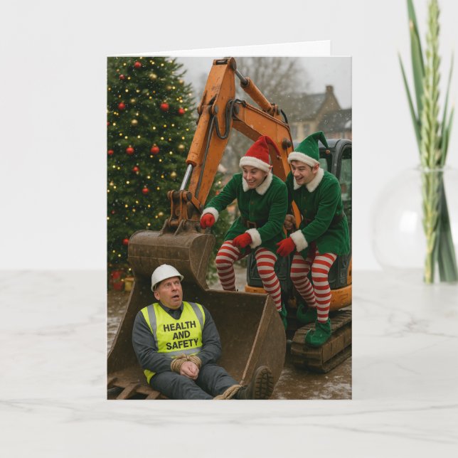 Construction Christmas card Health & Safety kidnap (Front)