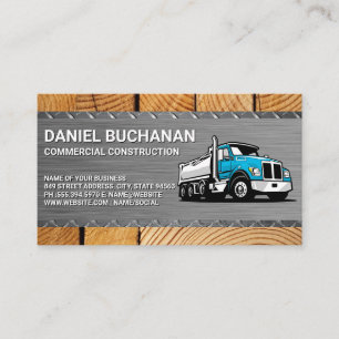 Construction   Circular   Steel Wood   Dump Truck Business Card