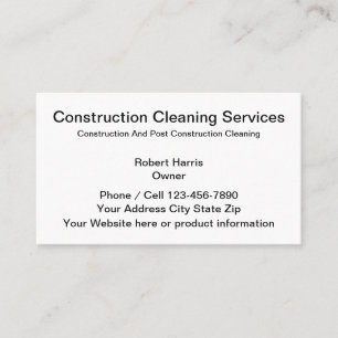 Construction Cleaning Services Business Card