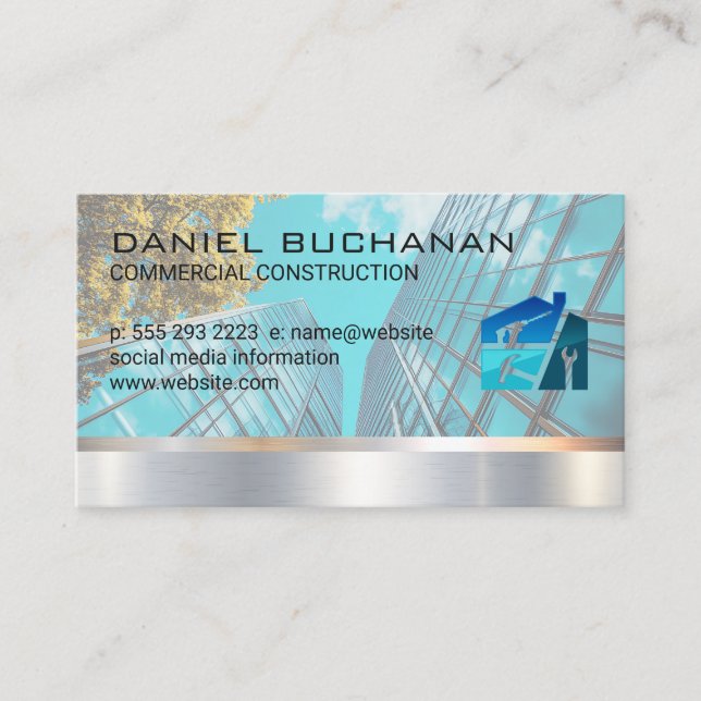 Construction | Commercial Buildings Business Card (Front)