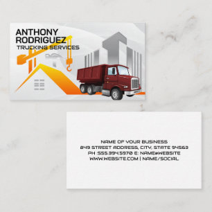 Construction Commercial Real Estate Dump Truck Business Card