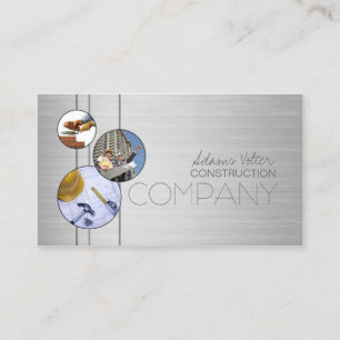 Construction Company Builders Metal Design Card
