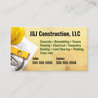 Construction Company Business Card