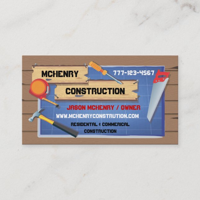 Construction Company Business Cards (Front)