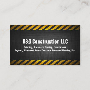 Construction Company Caution Business Card