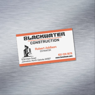 Construction Company Commercial and Residential Magnetic Business Card