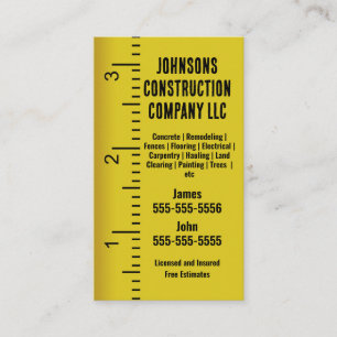 Construction Company Measuring tape Business Card