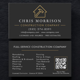 Construction Company QR Code Business Card