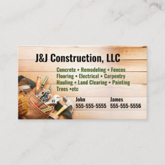 Construction Company Tool Belt Business Card