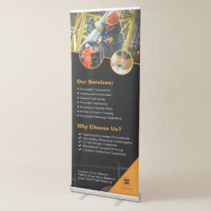 Construction Company Vertical Retractable Banner