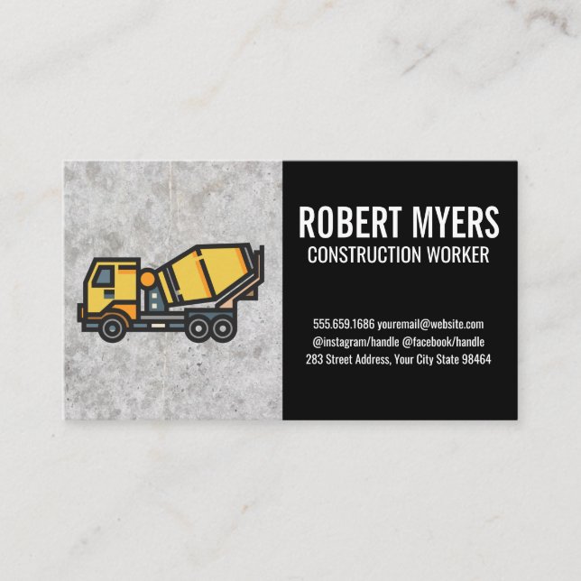 Construction | Concrete Mixer Appointment Card (Front)