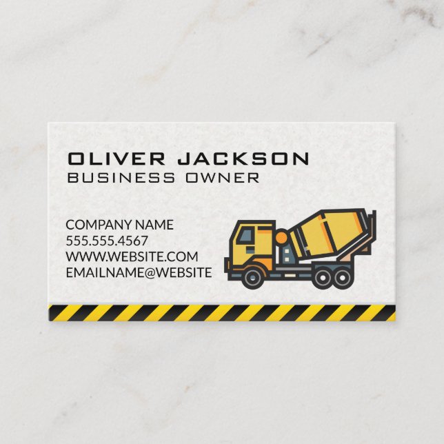 Construction | Concrete Mixer Business Card (Front)