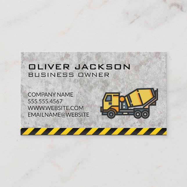 Construction | Concrete Mixer Business Card (Front)