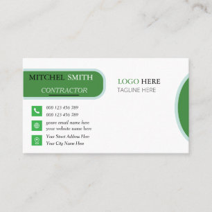 Construction Contractor Business Card