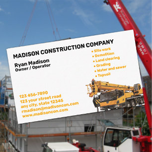 Construction Contractor Business Card