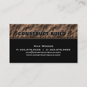 Construction Contractor Business Card Rock Beige